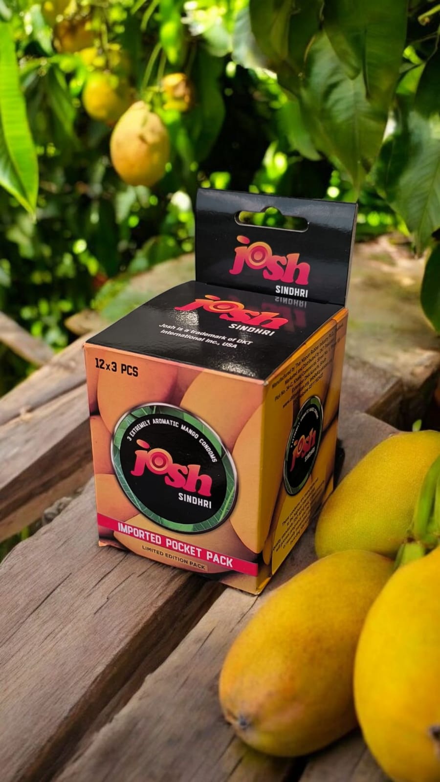 Dispenser Josh Sindhri Mango Flavored Condoms (36 Condoms)